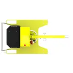 PH 01B5L mobiler Kran 500 kg – Draufsicht mit Bedienhebel