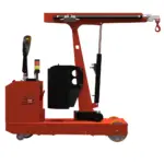 PH-ORBIT500EL Pick-and-Carry Kran vollelektrisch 500 kg – Seitenansicht und Steuerhebel