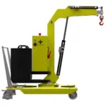 Mobiler Schwenkkran PH‑01B2SE_400 – Seitenansicht mit eingezogenem Ausleger, elektrisches Heben und Senken, 200 kg Traglast