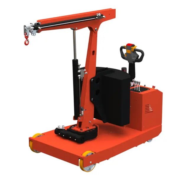 Kran 1000 kg G1000DBL – elektrischer Gegengewichtsschwenkkran mit Doppel-Teleskopausleger, ideal für Montage und Werkstatt
