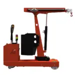Kran 1000 kg G1000DBL – kompakte Seitenansicht mit eingezogenem Doppelausleger, elektrisch gesteuertem Heben, Senken und Rotation